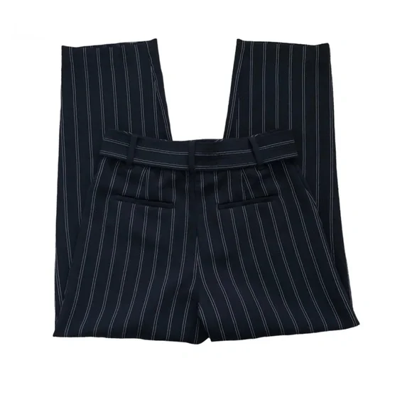 SOLD - Wilfred Aritzia Tie-Front Black Oak Pinstripe Jallade Trouser Pant Size 4 - Picture 7 of 16
